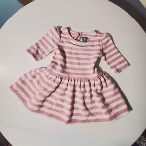 Baby gap pink white stripe one piece casual dress